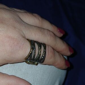 Gold and Silver Multi-Band Ring